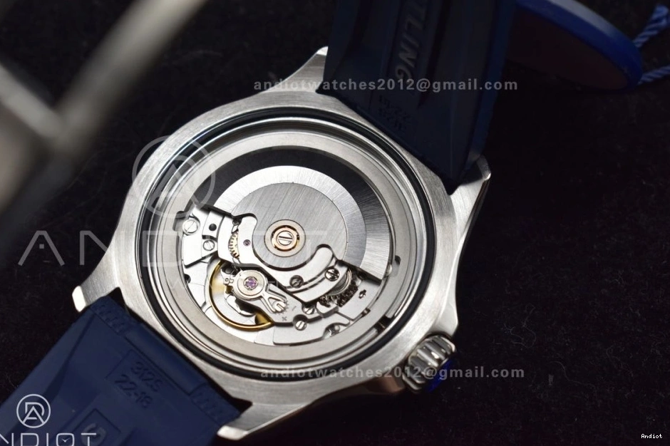 1:1 White Dial A2824 BLSF SS Automatic Strap SuperOcean Edition on 42 Blue Rubber Best 0423